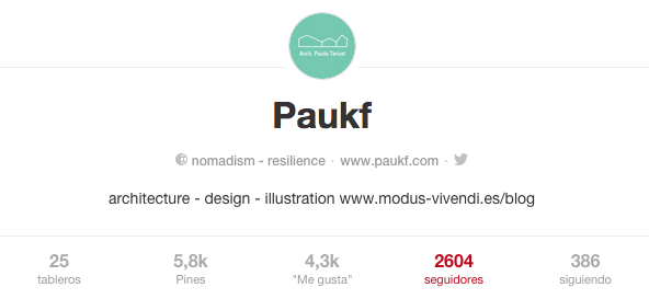 seguidores en PINTEREST paukf influencer followers PAULA TERUEL INFLUENCER